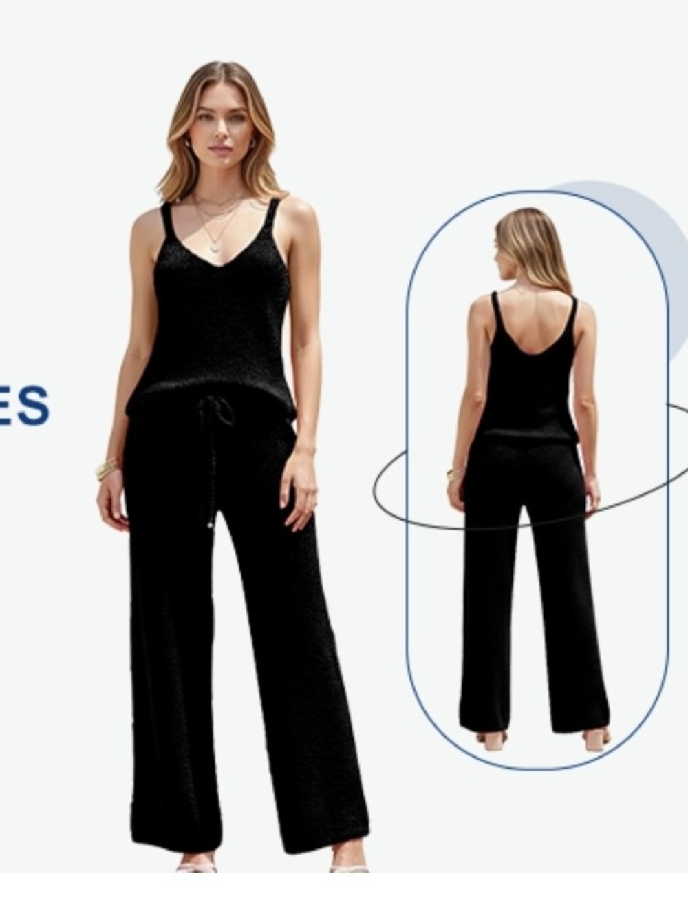 RONGTAI Women's Brushed Fleece Pajama Set - 2 Piece Sexy Spaghetti Strap Crop To